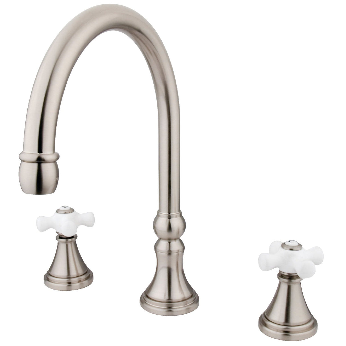 Roman KS2348PX Two-Handle 3-Hole Deck Mount Roman Tub Faucet, Brushed Nickel