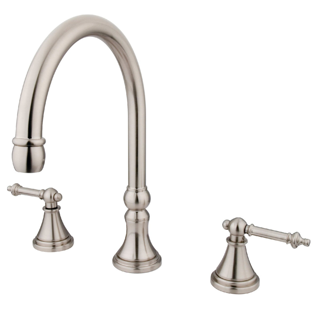 Templeton KS2348TL Two-Handle 3-Hole Deck Mount Roman Tub Faucet, Brushed Nickel