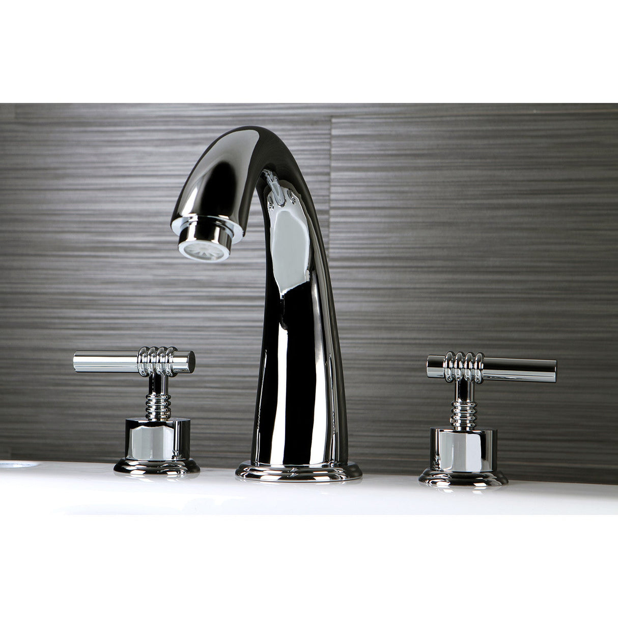 Milano KS2361ML Two-Handle 3-Hole Deck Mount Roman Tub Faucet, Polished Chrome