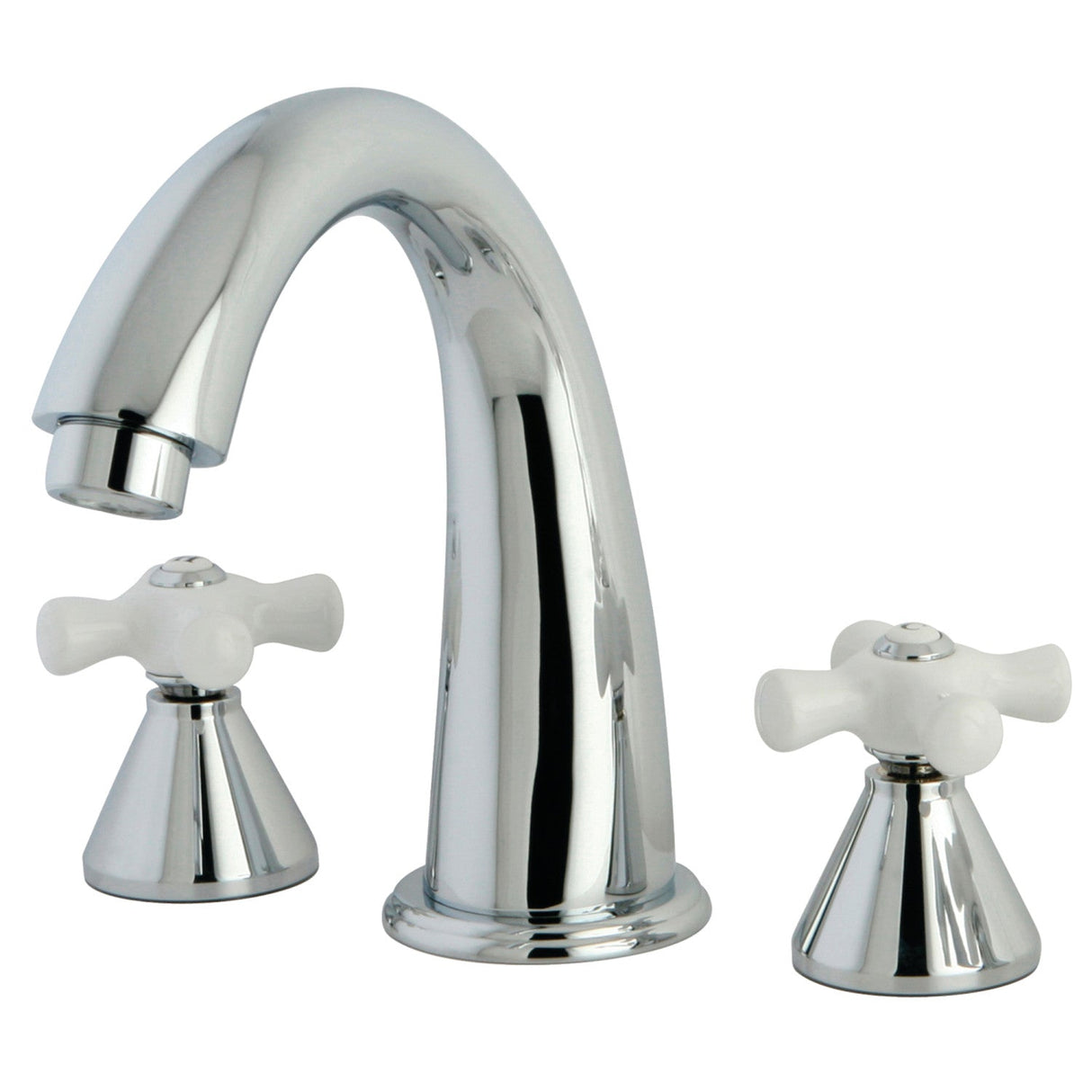 Naples KS2361PX Two-Handle 3-Hole Deck Mount Roman Tub Faucet, Polished Chrome