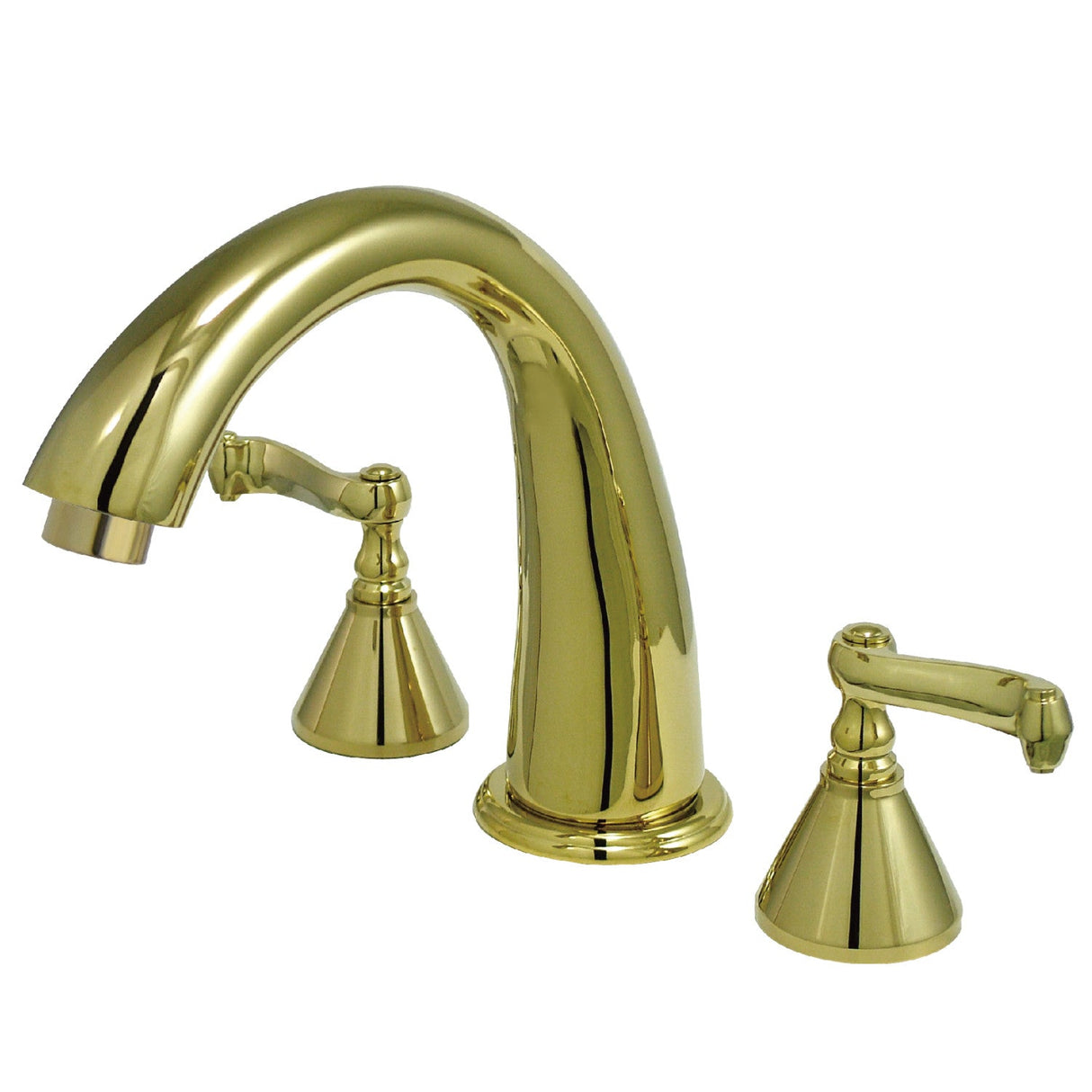 Roman KS2362FL Two-Handle 3-Hole Deck Mount Roman Tub Faucet, Polished Brass