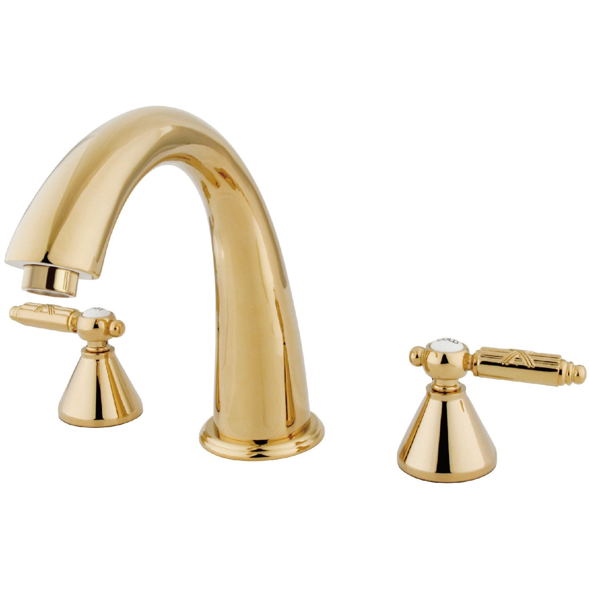 Roman KS2362GL Two-Handle 3-Hole Deck Mount Roman Tub Faucet, Polished Brass