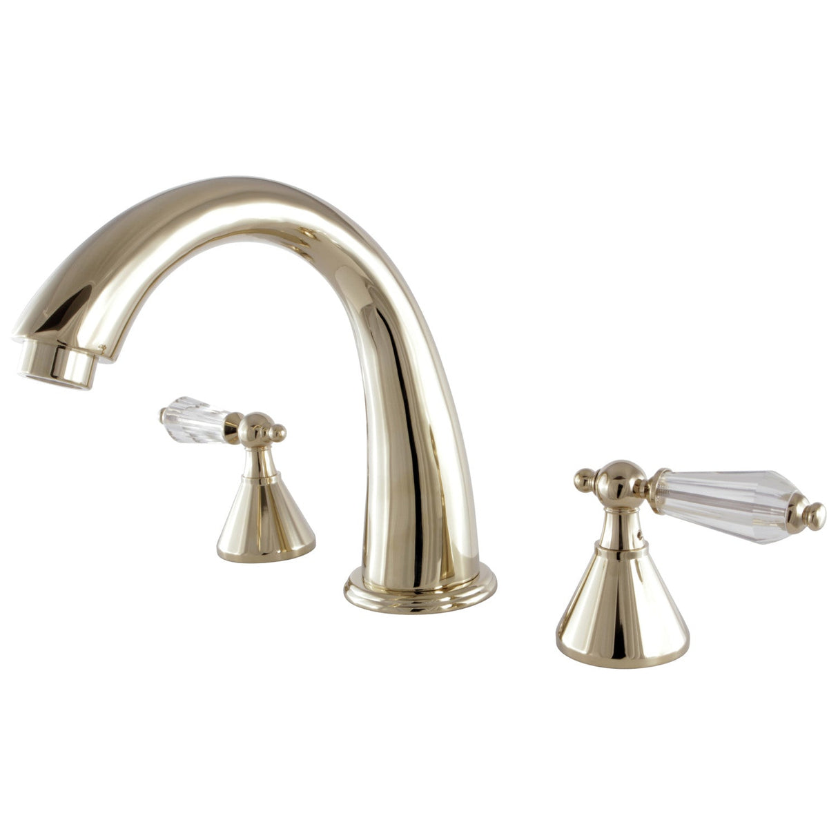 Wilshire KS2362WLL Two-Handle 3-Hole Deck Mount Roman Tub Faucet, Polished Brass