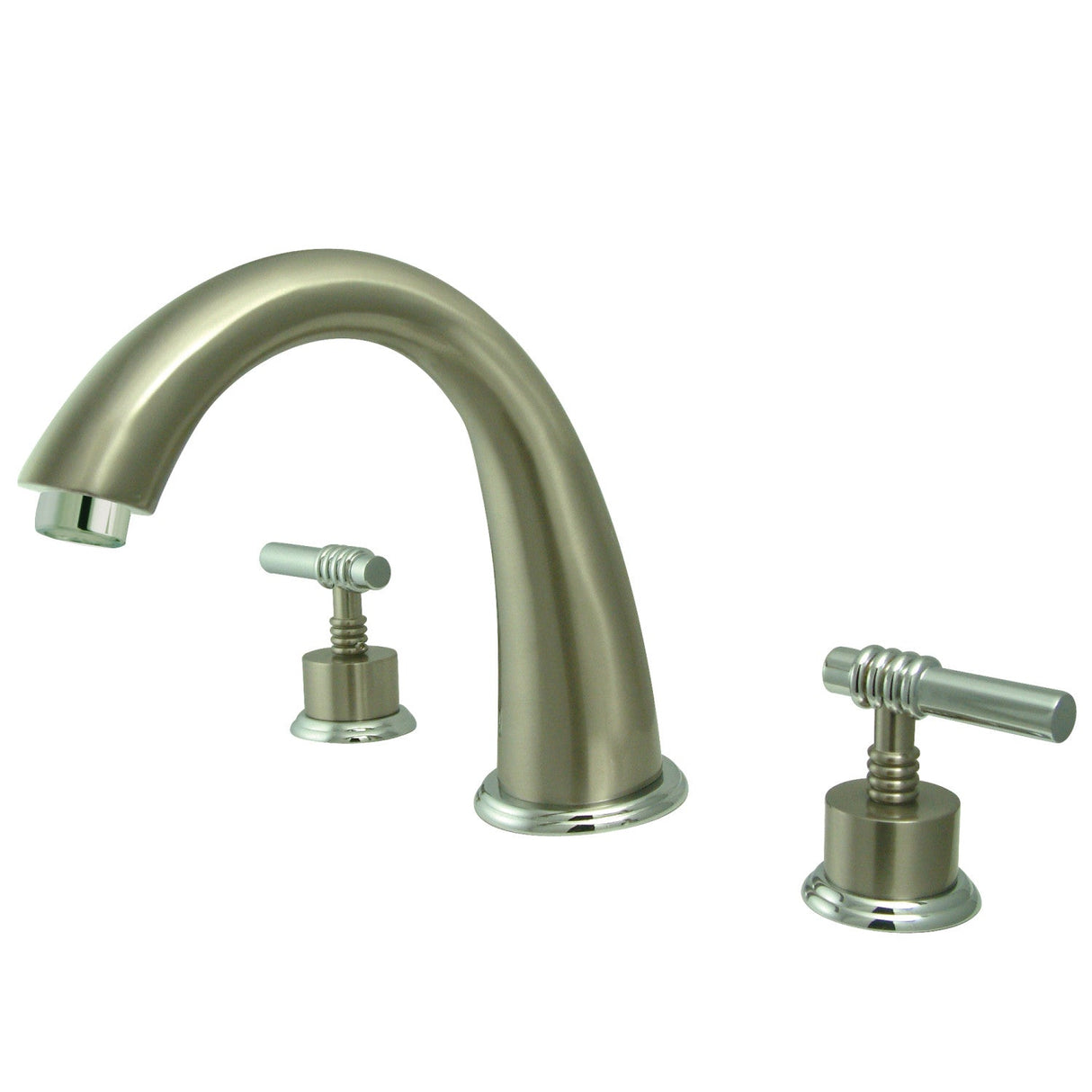 Milano KS2367ML Two-Handle 3-Hole Deck Mount Roman Tub Faucet, Brushed Nickel/Polished Chrome