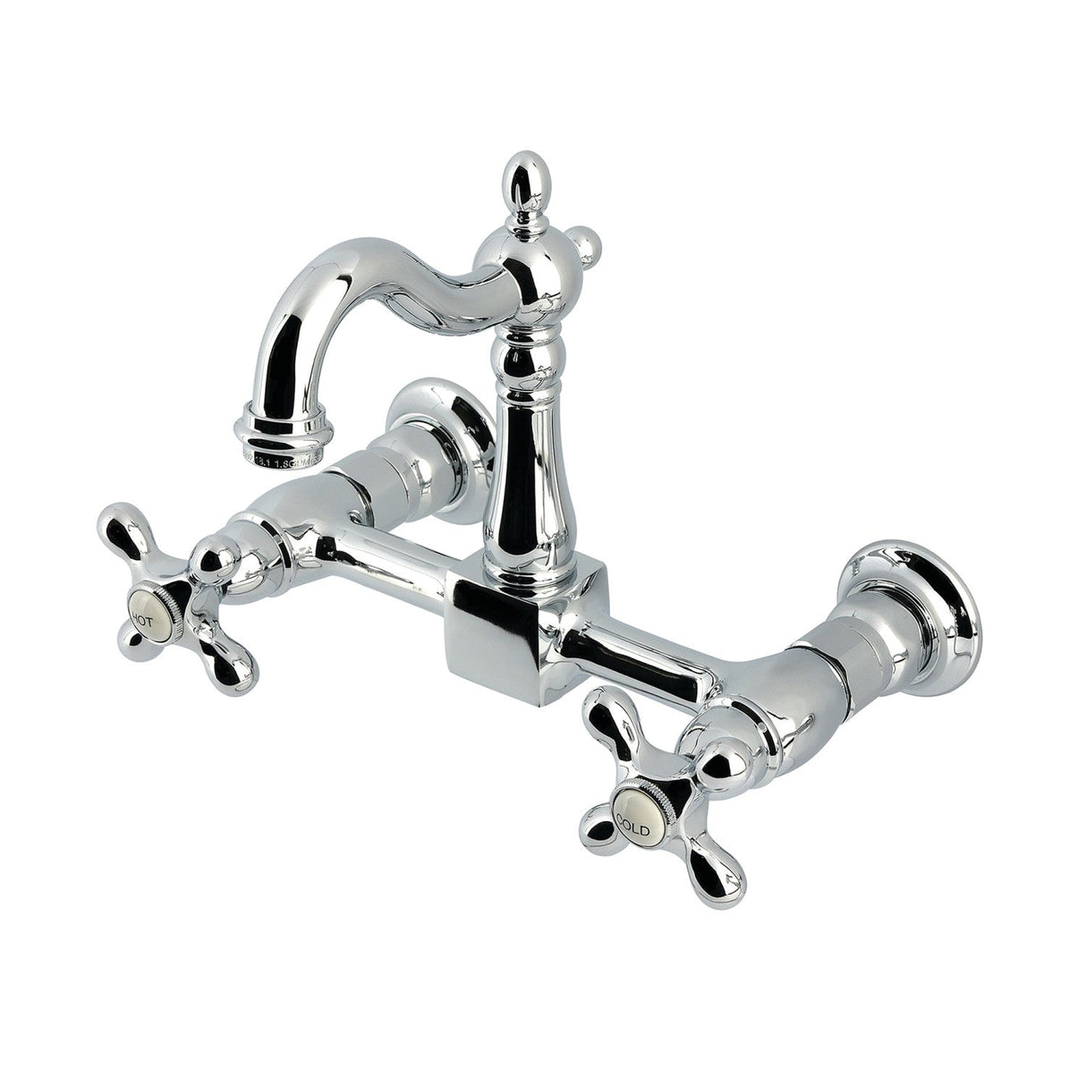 Heritage KS2441AX Two-Handle 2-Hole Wall Mount Kitchen Faucet, Polished Chrome