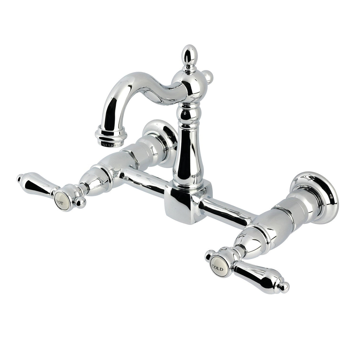 Heirloom KS2441BAL Two-Handle 2-Hole Wall Mount Kitchen Faucet, Polished Chrome