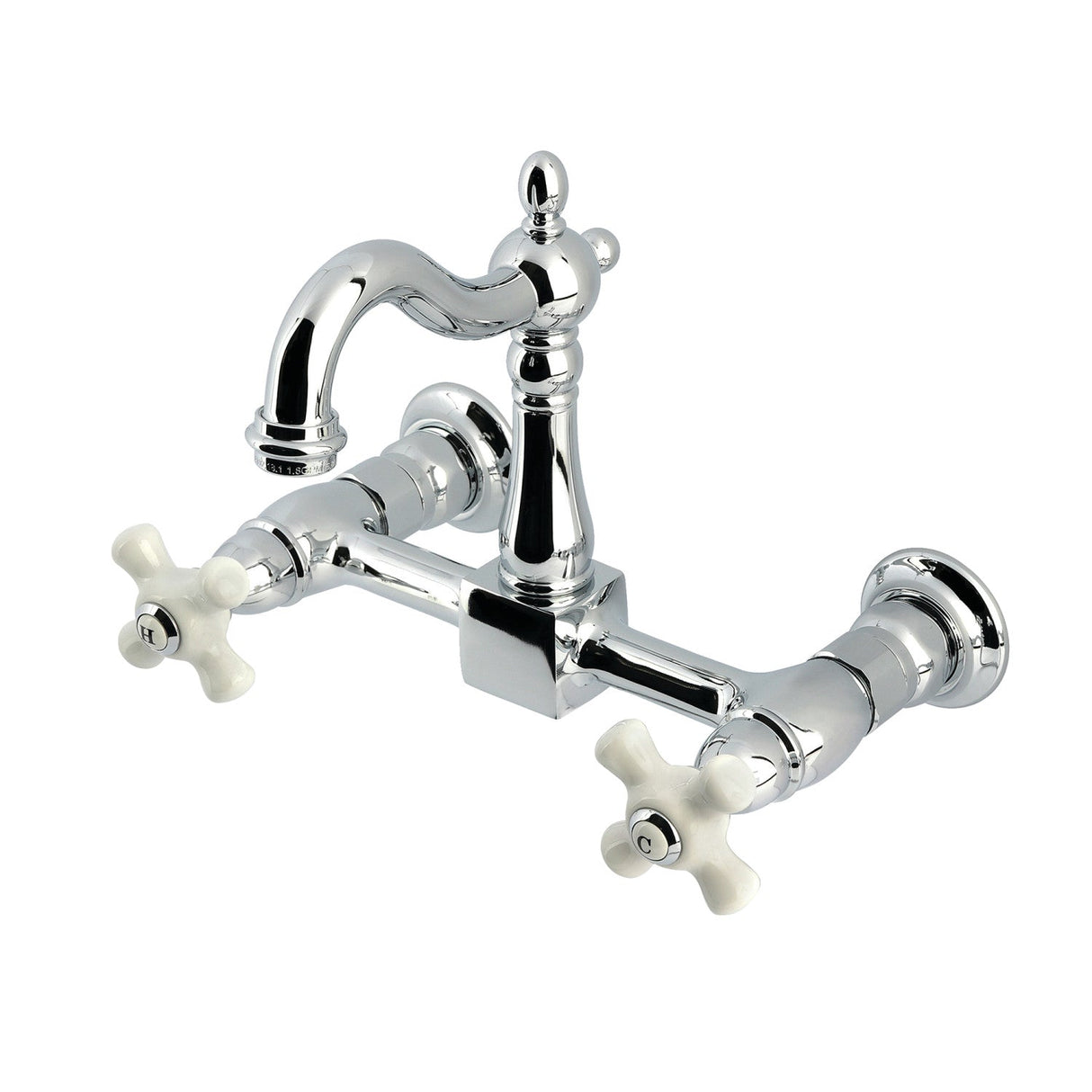 Heritage KS2441PX Two-Handle 2-Hole Wall Mount Kitchen Faucet, Polished Chrome