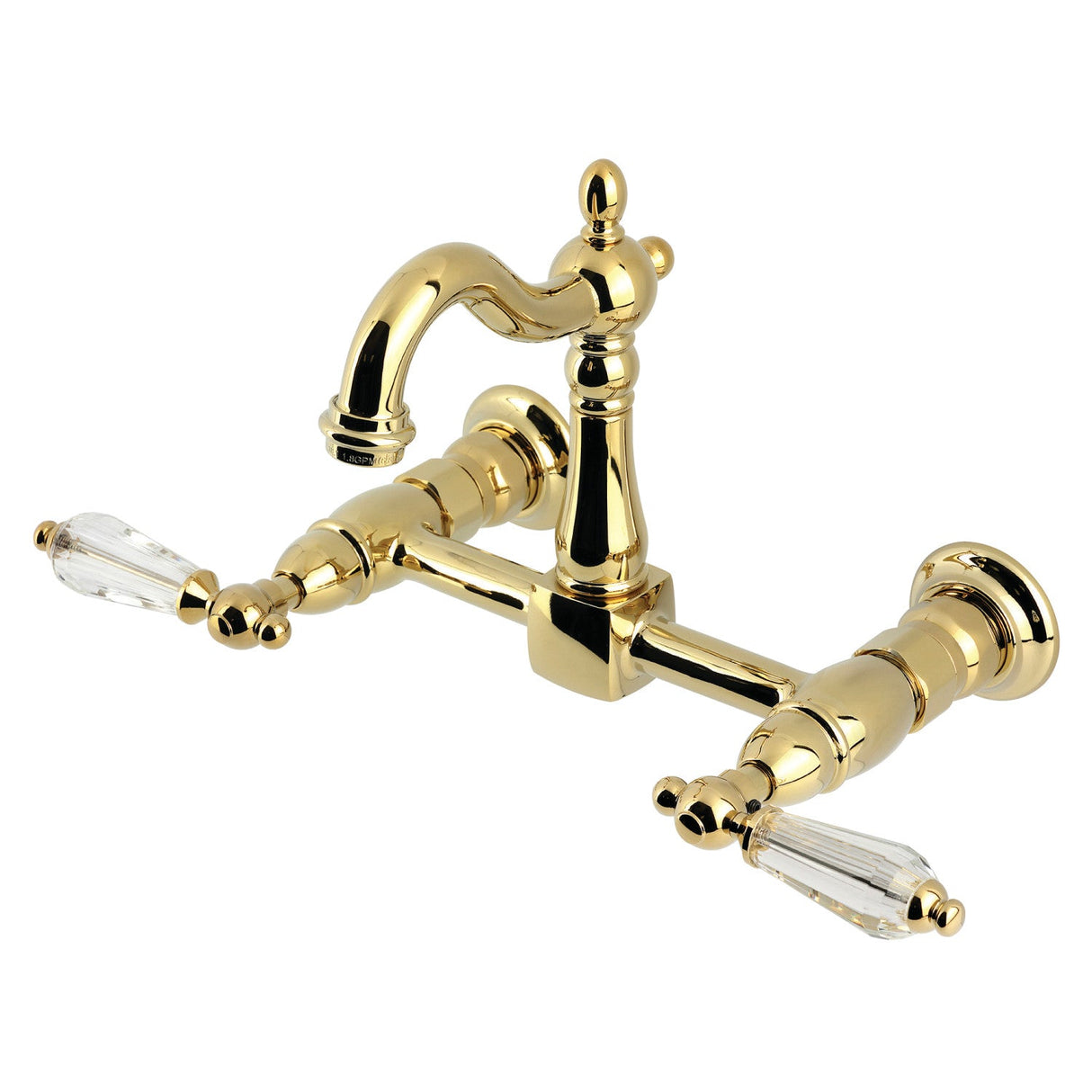 Willshire KS2442WLL Two-Handle 2-Hole Wall Mount Kitchen Faucet, Polished Brass