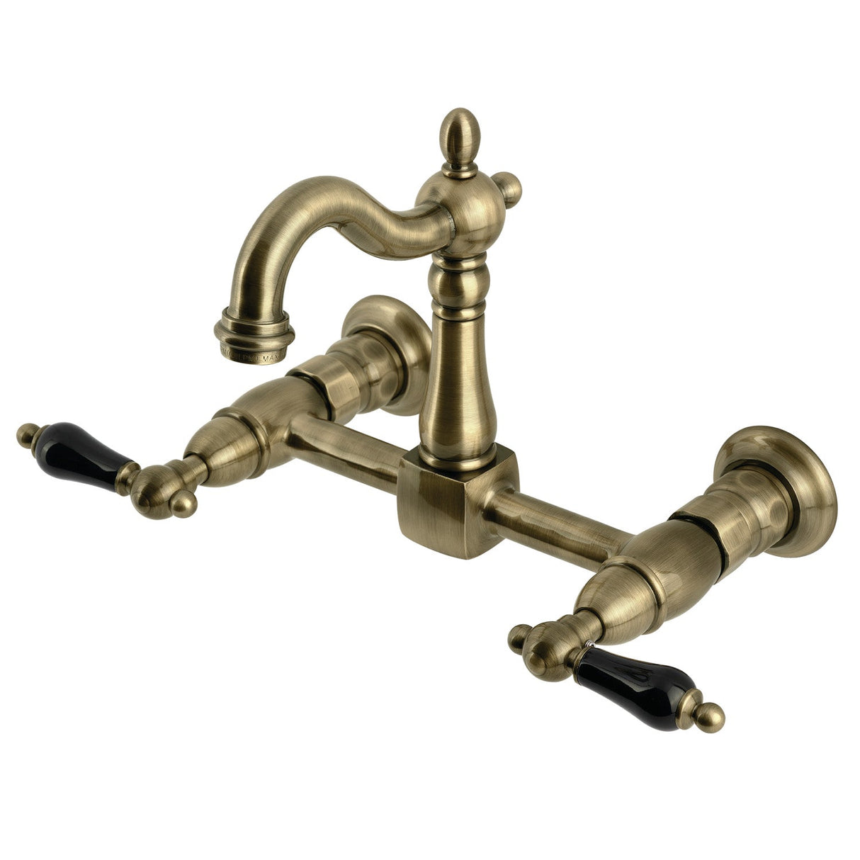 Duchess KS2443PKL Two-Handle 2-Hole Wall Mount Kitchen Faucet, Antique Brass