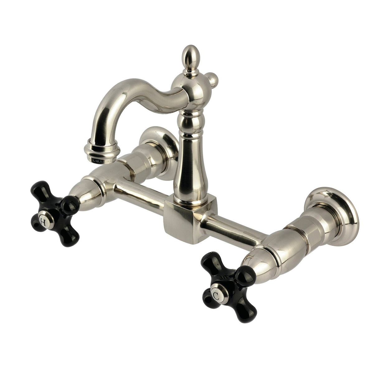 Duchess KS2448PKX Two-Handle 2-Hole Wall Mount Kitchen Faucet, Brushed Nickel