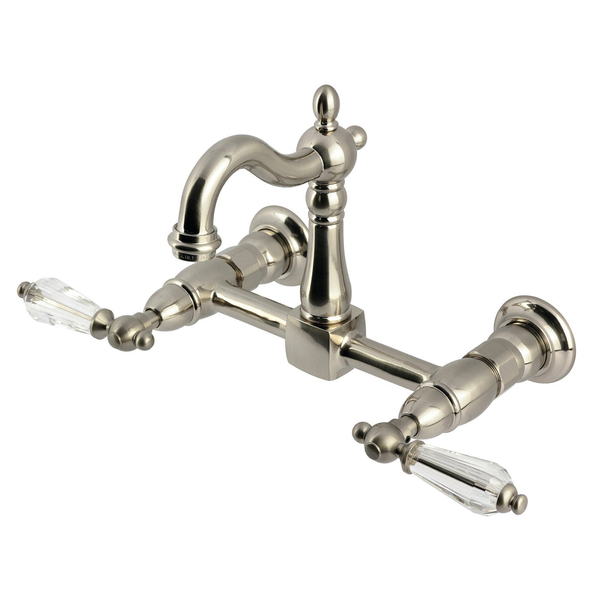 Willshire KS2448WLL Two-Handle 2-Hole Wall Mount Kitchen Faucet, Brushed Nickel