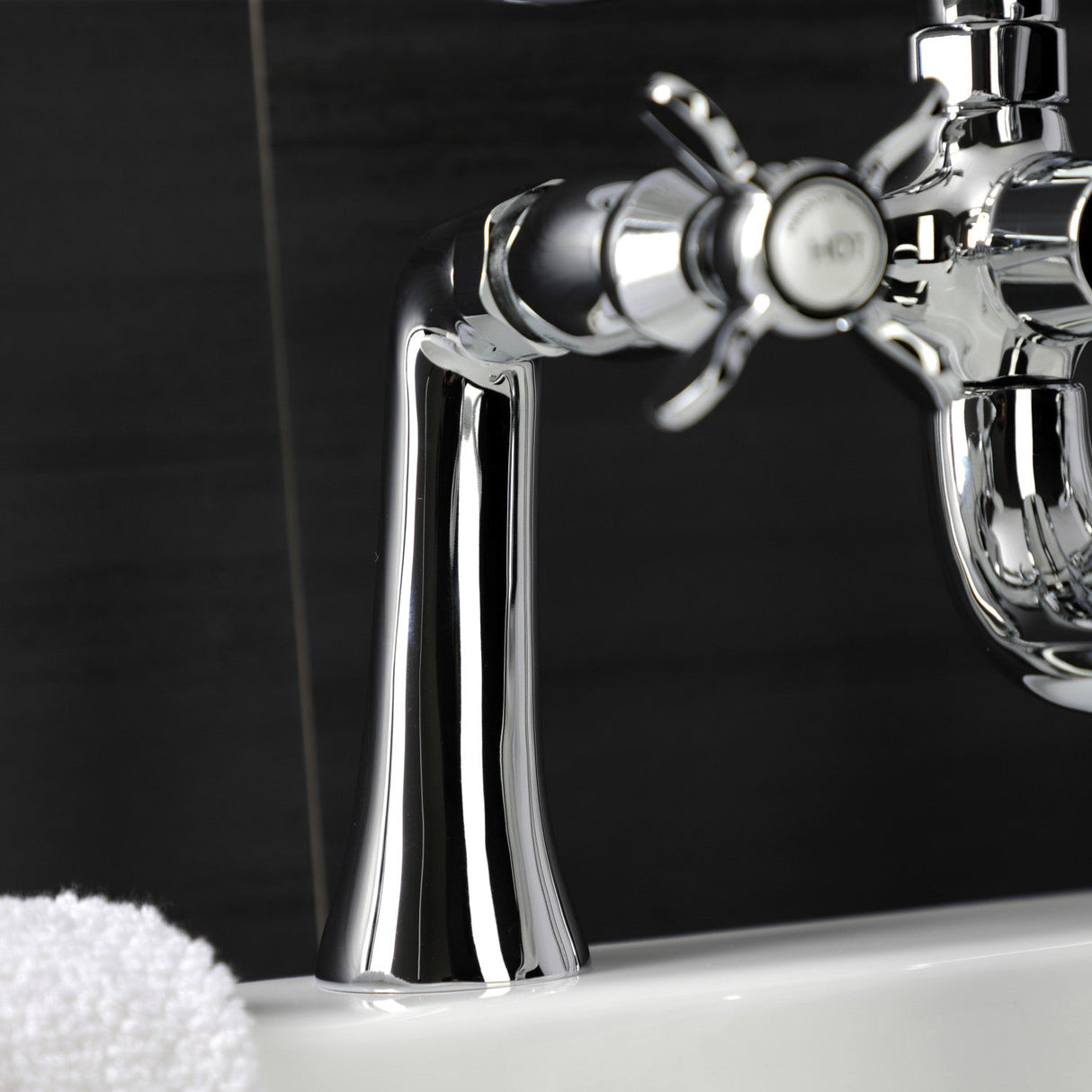 Essex KS248C Three-Handle 2-Hole Deck Mount Clawfoot Tub Faucet with Handshower, Polished Chrome