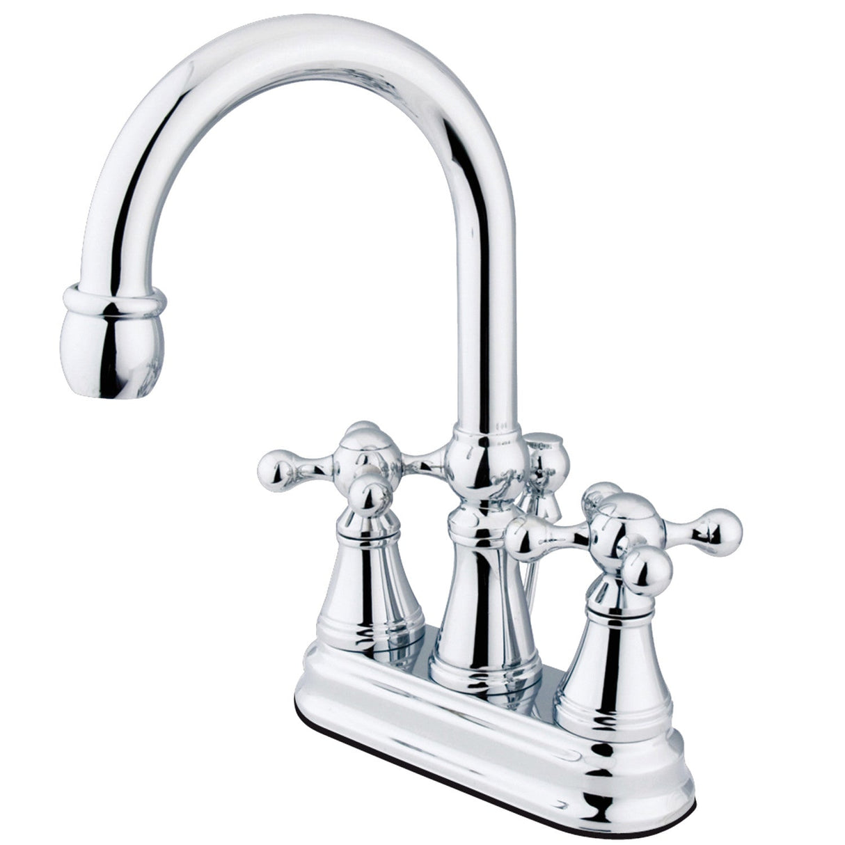 Governor KS2611KX Two-Handle 3-Hole Deck Mount 4" Centerset Bathroom Faucet with Brass Pop-Up, Polished Chrome