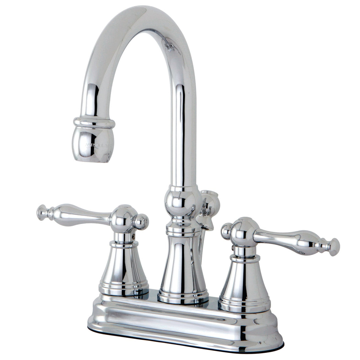 Naples KS2611NL Two-Handle 3-Hole Deck Mount 4" Centerset Bathroom Faucet with Brass Pop-Up, Polished Chrome