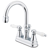 Governor KS2611PL Two-Handle 3-Hole Deck Mount 4" Centerset Bathroom Faucet with Brass Pop-Up, Polished Chrome