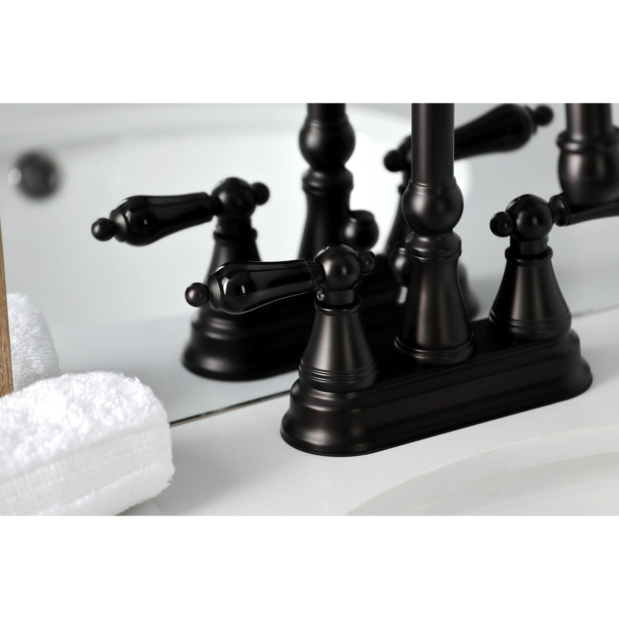 Duchess KS2615PKL Two-Handle Deck Mount 4" Centerset Bathroom Faucet with Brass Pop-Up, Oil Rubbed Bronze