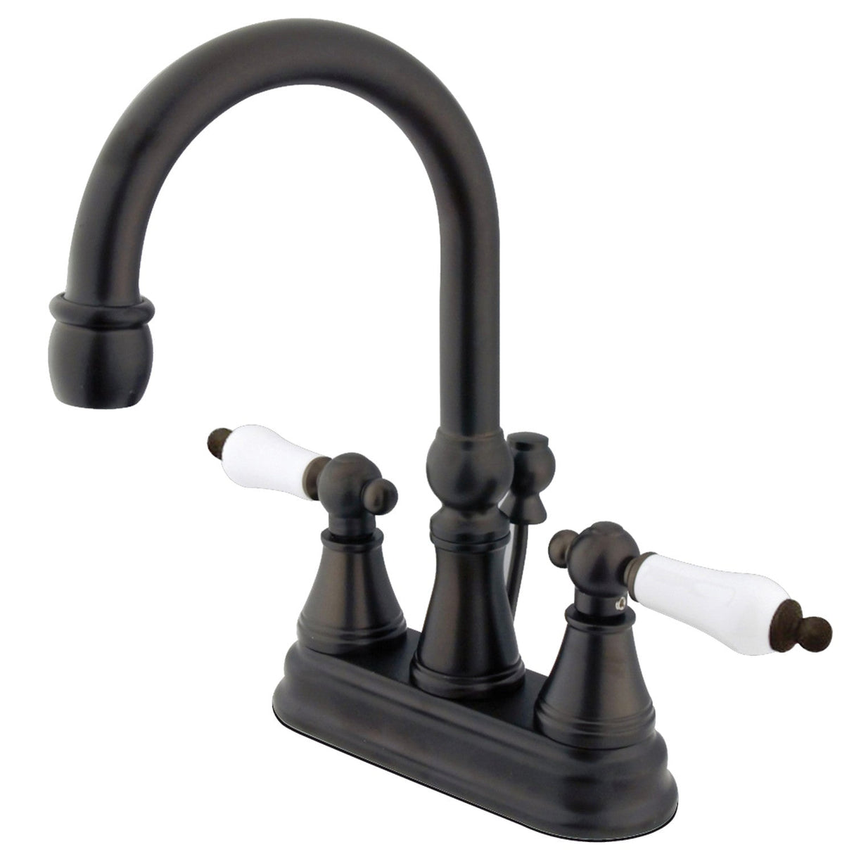 Governor KS2615PL Two-Handle 3-Hole Deck Mount 4" Centerset Bathroom Faucet with Brass Pop-Up, Oil Rubbed Bronze