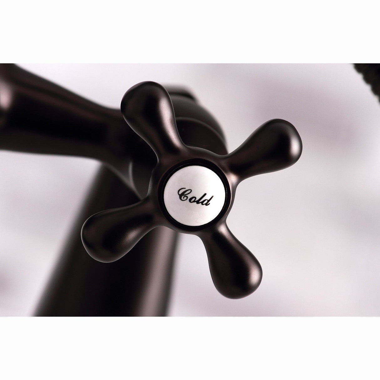 Kingston KS267ORB Three-Handle 2-Hole Deck Mount Clawfoot Tub Faucet with Hand Shower, Oil Rubbed Bronze