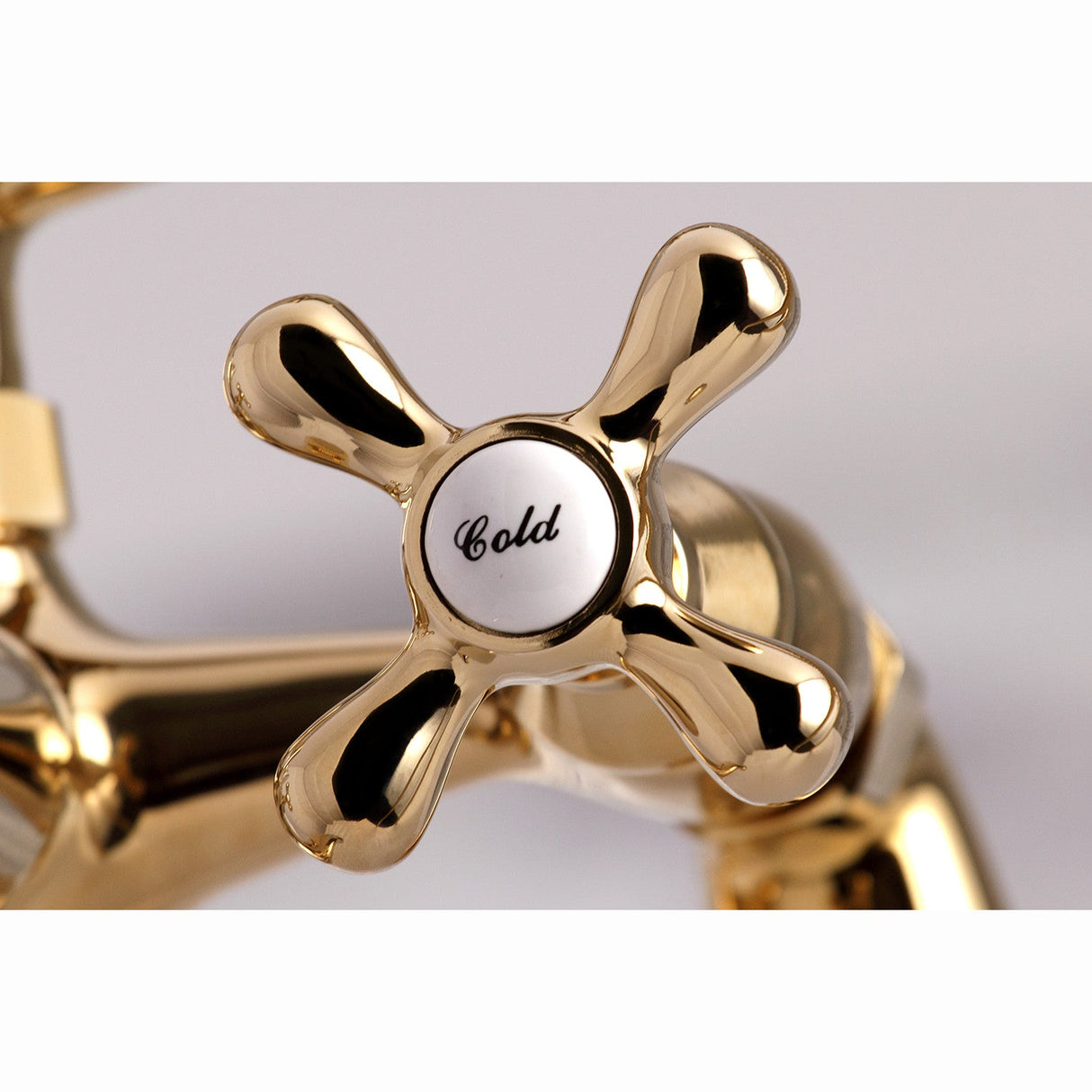 Kingston KS267PB Three-Handle 2-Hole Deck Mount Clawfoot Tub Faucet with Hand Shower, Polished Brass