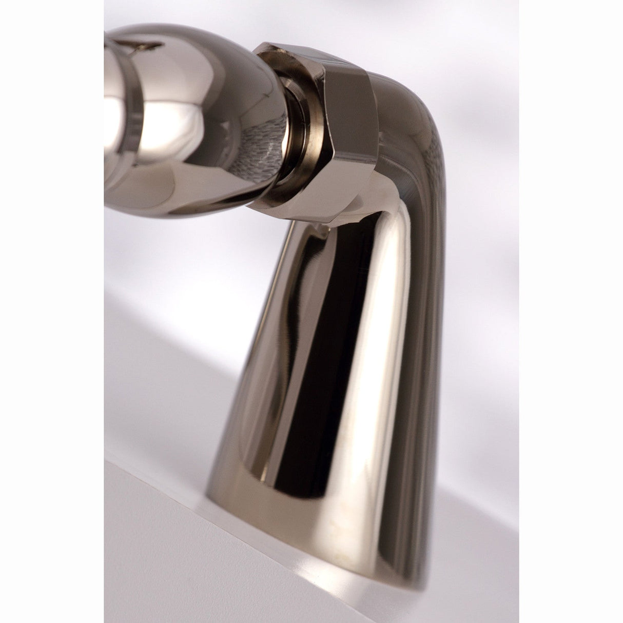 Kingston KS267PN Three-Handle 2-Hole Deck Mount Clawfoot Tub Faucet with Hand Shower, Polished Nickel