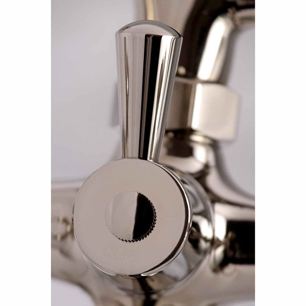 Kingston KS267PN Three-Handle 2-Hole Deck Mount Clawfoot Tub Faucet with Hand Shower, Polished Nickel