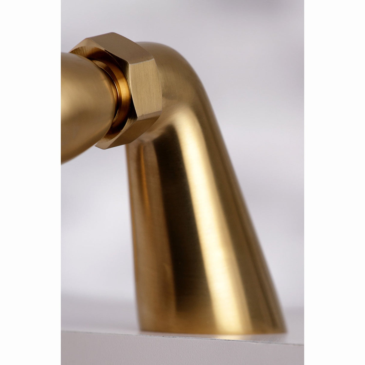 Kingston KS267SB Three-Handle 2-Hole Deck Mount Clawfoot Tub Faucet with Hand Shower, Brushed Brass