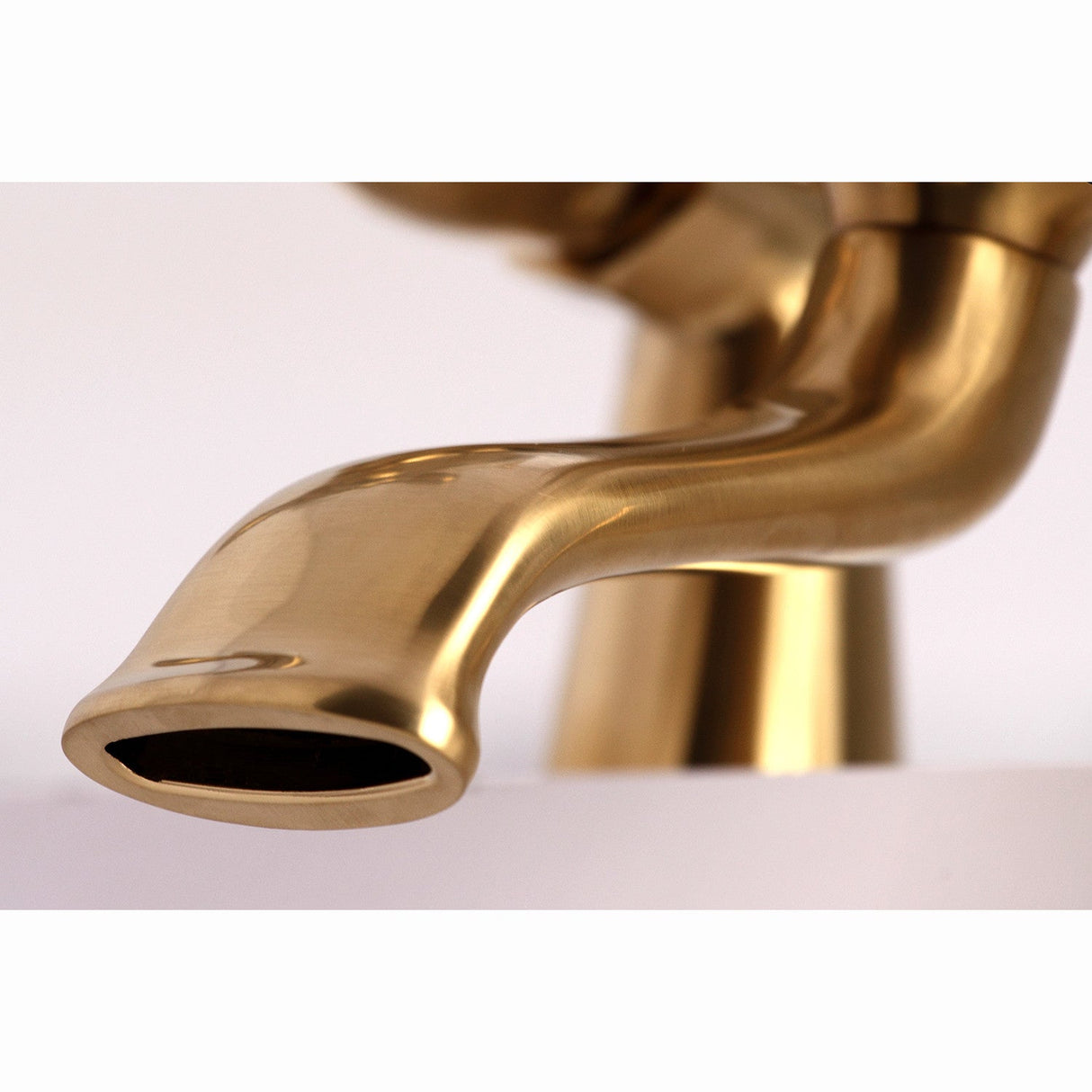 Kingston KS267SB Three-Handle 2-Hole Deck Mount Clawfoot Tub Faucet with Hand Shower, Brushed Brass
