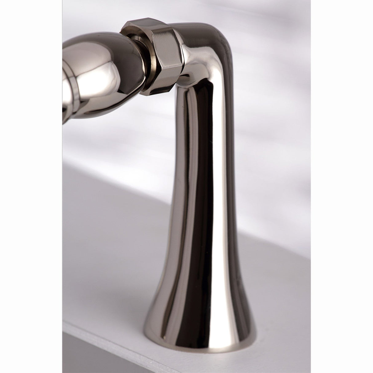 Kingston KS268PN Three-Handle 2-Hole Deck Mount Clawfoot Tub Faucet with Hand Shower, Polished Nickel