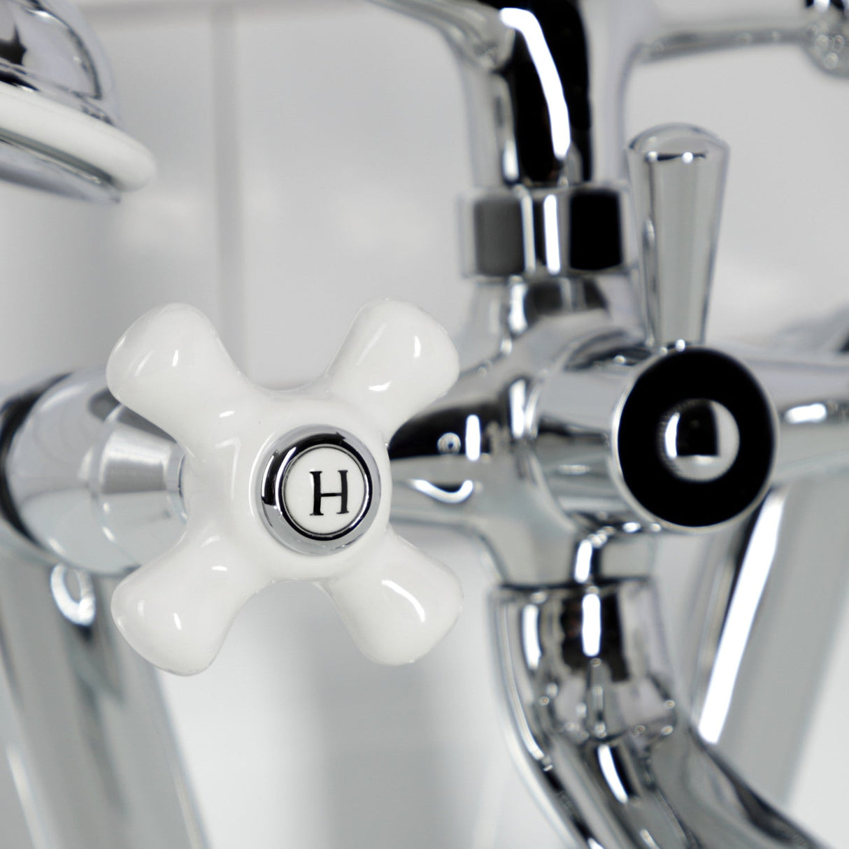 Kingston KS269PXC Three-Handle 2-Hole Tub Wall Mount Clawfoot Tub Faucet with Hand Shower, Polished Chrome