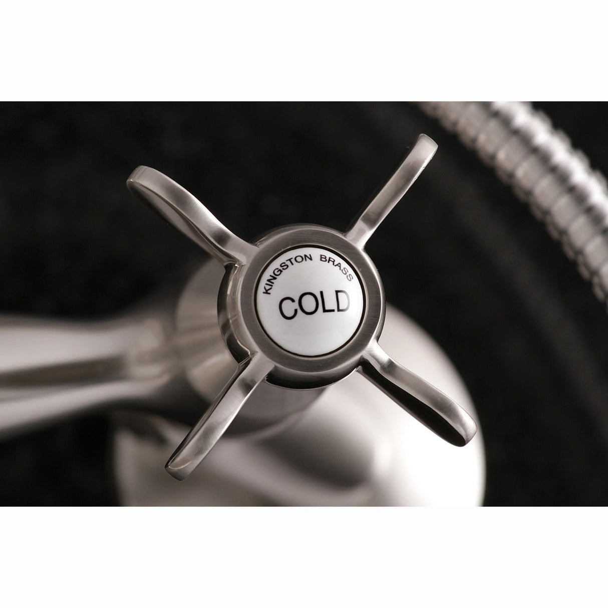 Essex KS285SN Three-Handle 2-Hole Tub Wall Mount Clawfoot Tub Faucet with Hand Shower, Brushed Nickel