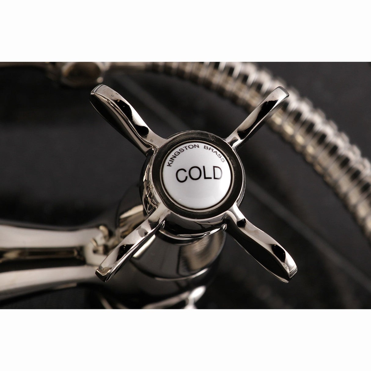 Essex KS286PN Three-Handle 2-Hole Wall Mount Clawfoot Tub Faucet with Hand Shower, Polished Nickel