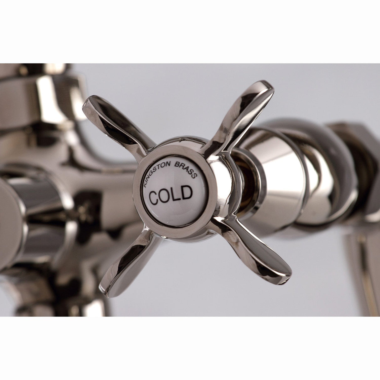 Essex KS288PN Three-Handle 2-Hole Deck Mount Clawfoot Tub Faucet with Hand Shower, Polished Nickel