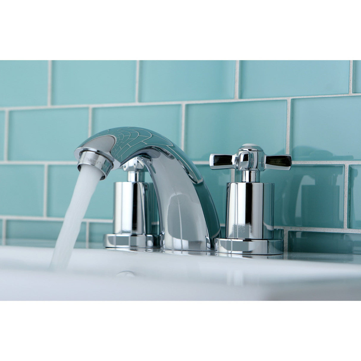 Millennium KS2951ZX Two-Handle 3-Hole Deck Mount Mini-Widespread Bathroom Faucet with Brass Pop-Up, Polished Chrome