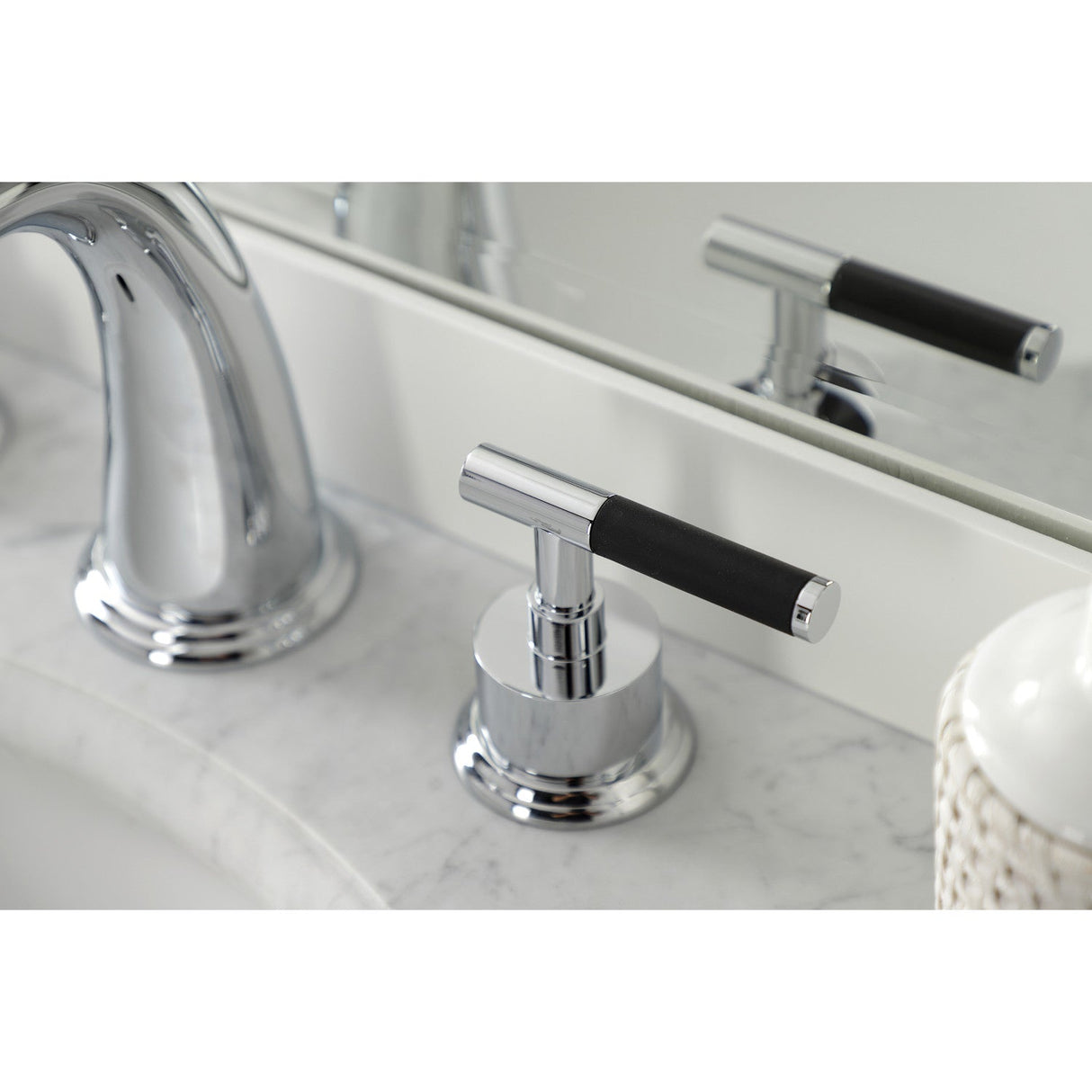 Kaiser KS2961CKL Two-Handle Deck Mount Widespread Bathroom Faucet with Brass Pop-Up, Polished Chrome
