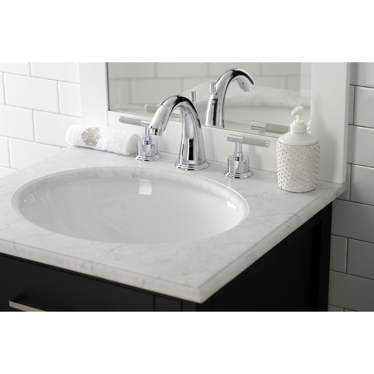 Kaiser KS2961CKL Two-Handle Deck Mount Widespread Bathroom Faucet with Brass Pop-Up, Polished Chrome