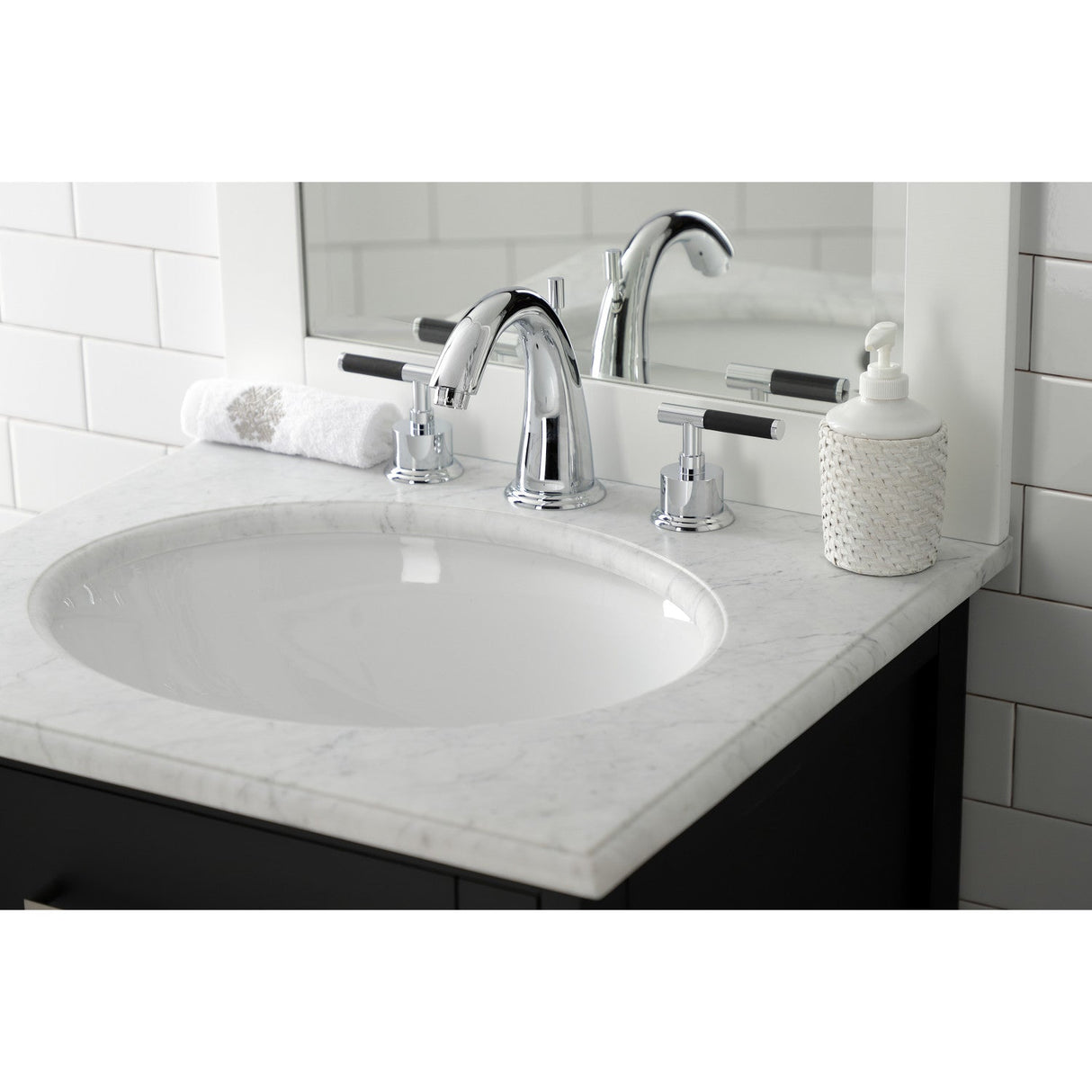 Kaiser KS2961CKL Two-Handle Deck Mount Widespread Bathroom Faucet with Brass Pop-Up, Polished Chrome