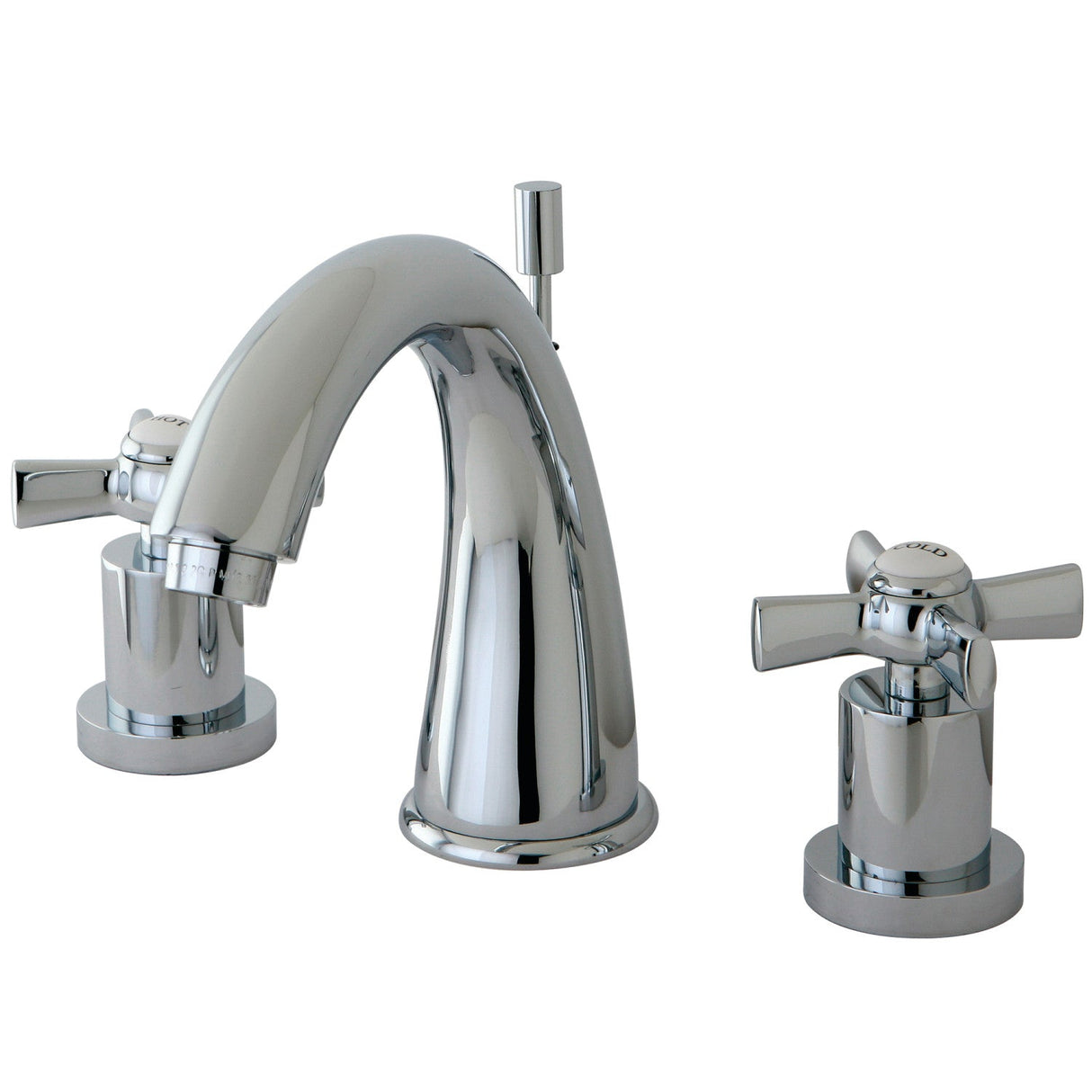 Millennium KS2961ZX Two-Handle 3-Hole Deck Mount Widespread Bathroom Faucet with Brass Pop-Up, Polished Chrome