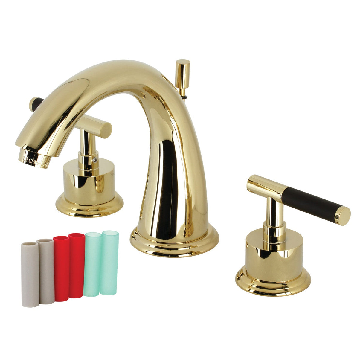 Kaiser KS2962CKL Two-Handle Deck Mount Widespread Bathroom Faucet with Brass Pop-Up, Polished Brass