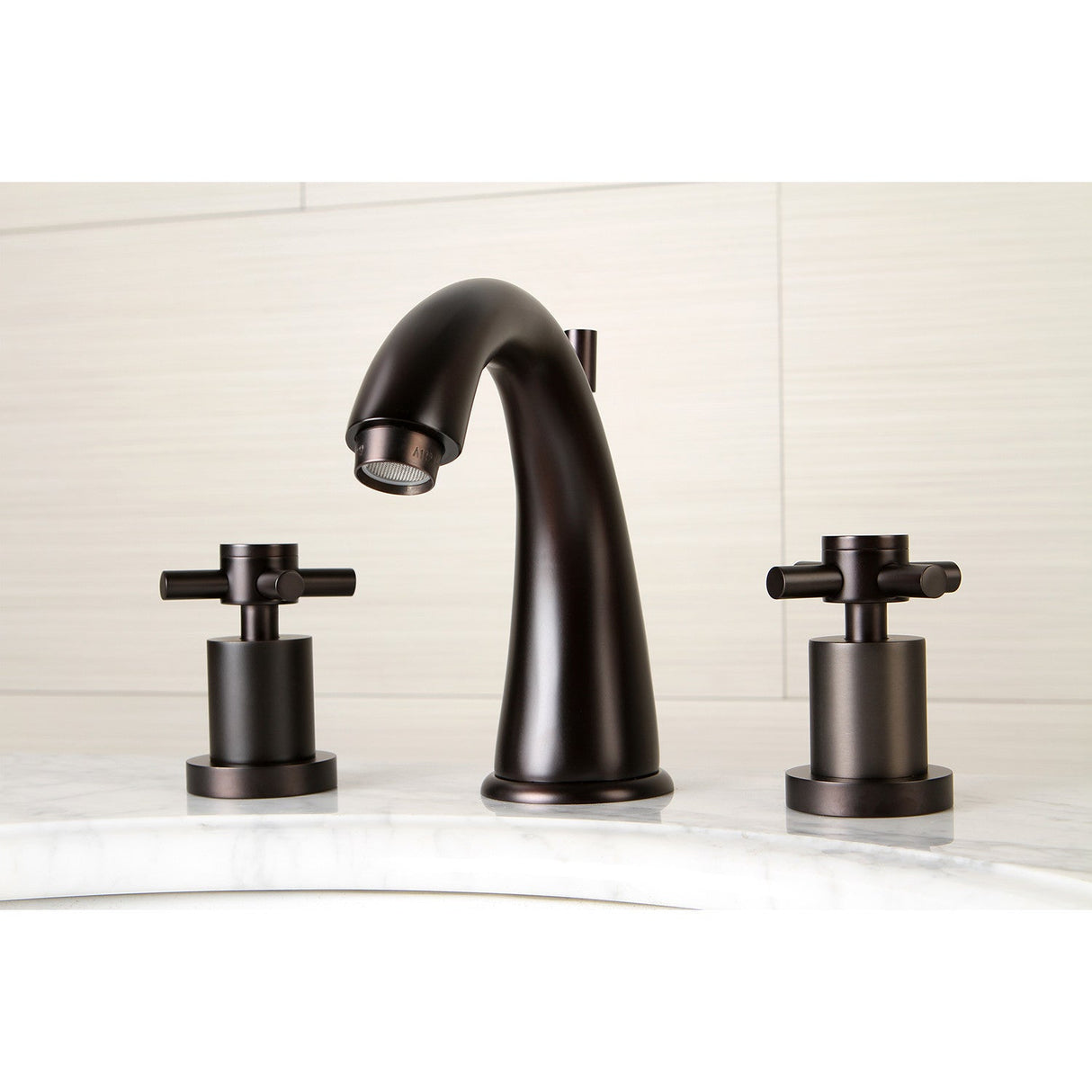 Concord KS2965DX Two-Handle 3-Hole Deck Mount Widespread Bathroom Faucet with Brass Pop-Up, Oil Rubbed Bronze