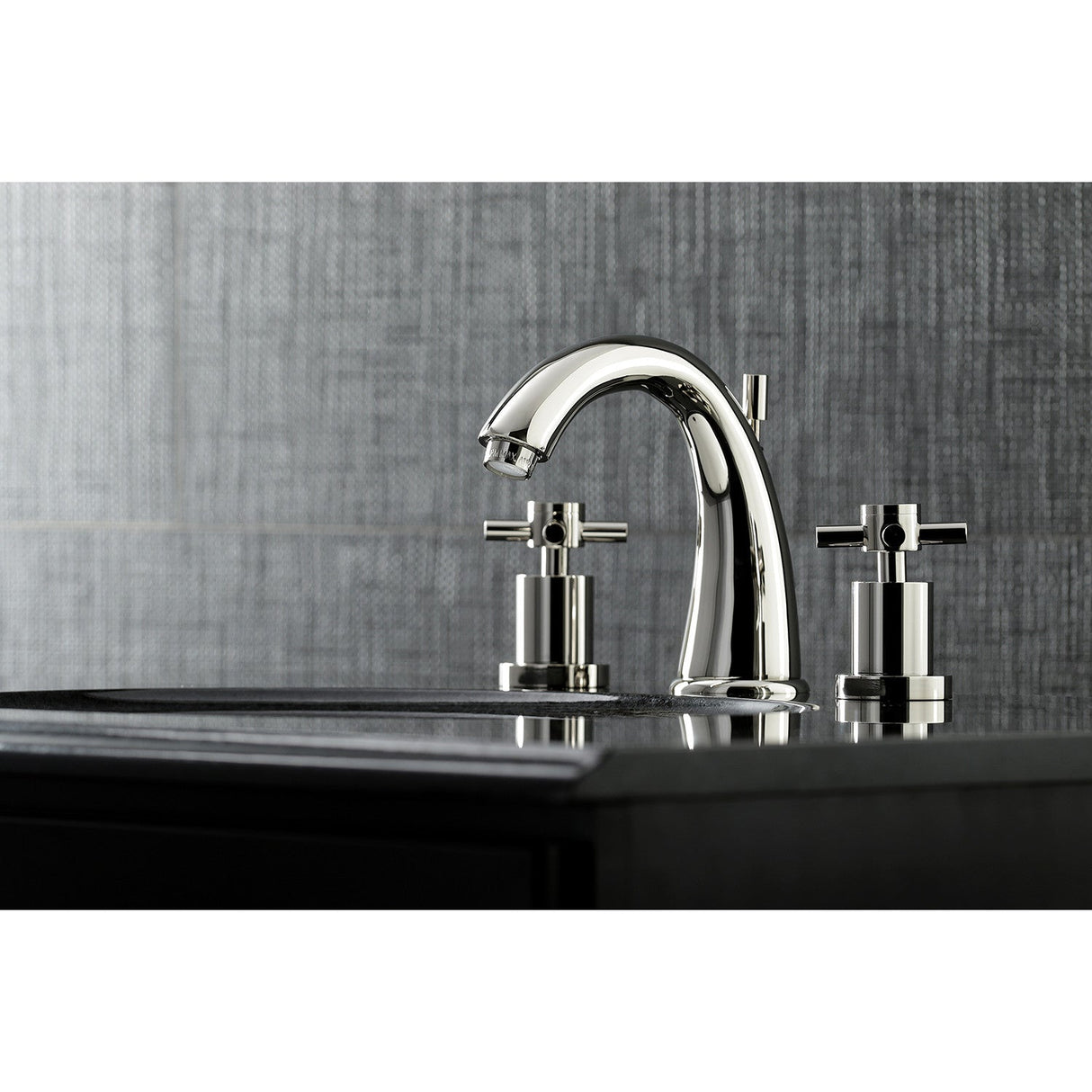 Concord KS2966DX Two-Handle 3-Hole Deck Mount Widespread Bathroom Faucet with Brass Pop-Up, Polished Nickel