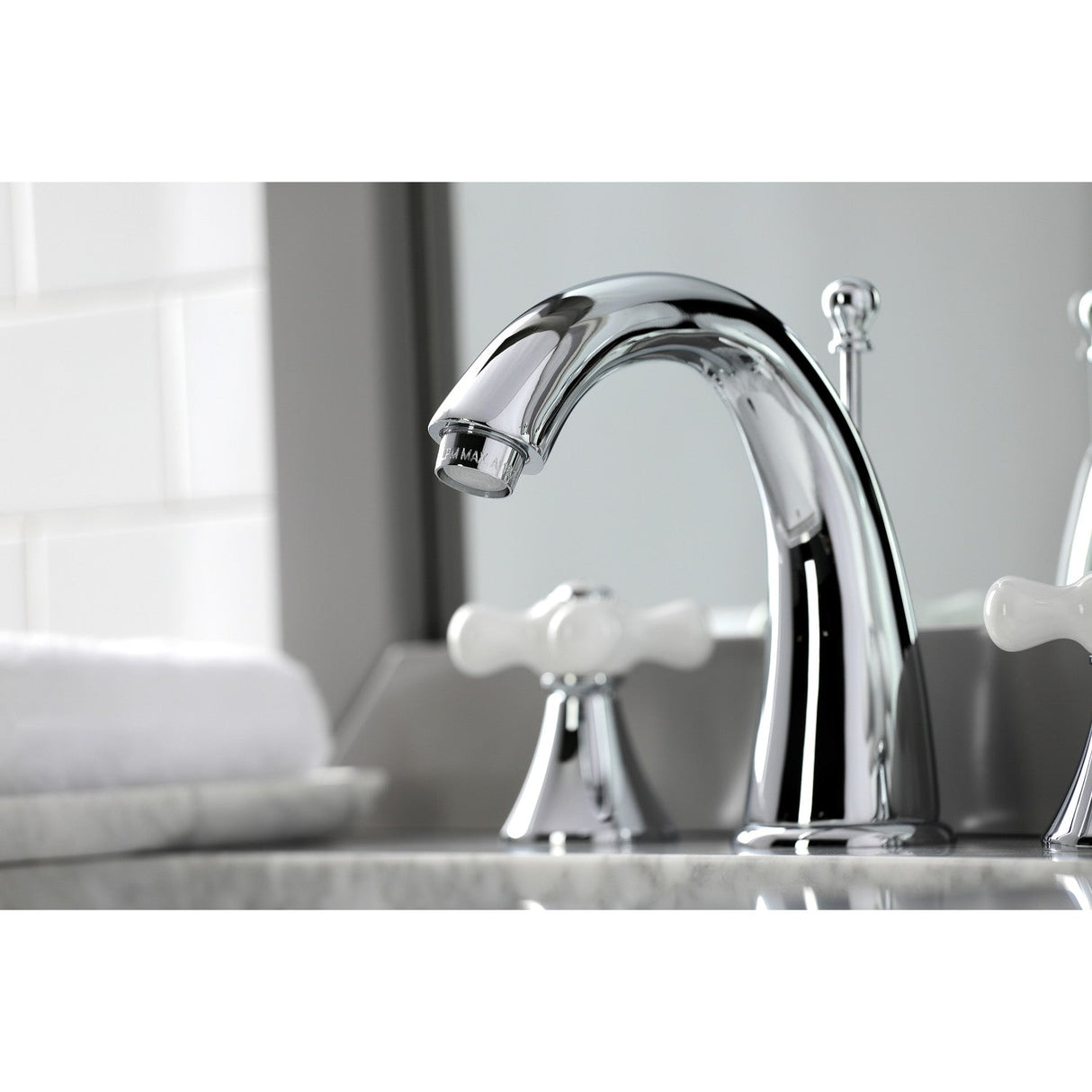 Naples KS2971PX Two-Handle 3-Hole Deck Mount Widespread Bathroom Faucet with Brass Pop-Up, Polished Chrome