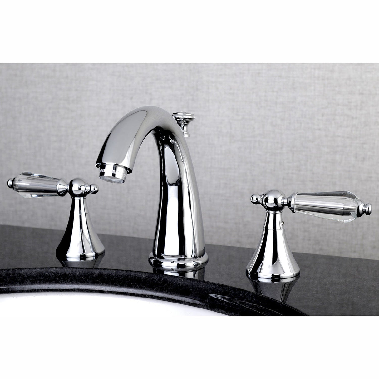 Wilshire KS2971WLL Two-Handle 3-Hole Deck Mount Widespread Bathroom Faucet with Brass Pop-Up, Polished Chrome