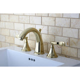 Century KS2972CFL Two-Handle 3-Hole Deck Mount Widespread Bathroom Faucet with Brass Pop-Up, Polished Brass