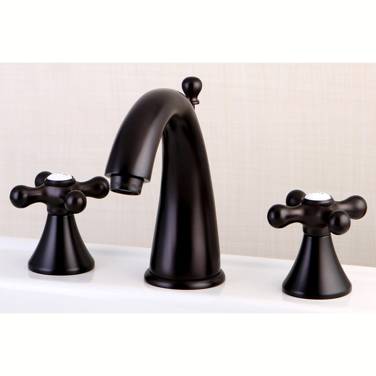 Naples KS2975AX Two-Handle 3-Hole Deck Mount Widespread Bathroom Faucet with Brass Pop-Up, Oil Rubbed Bronze