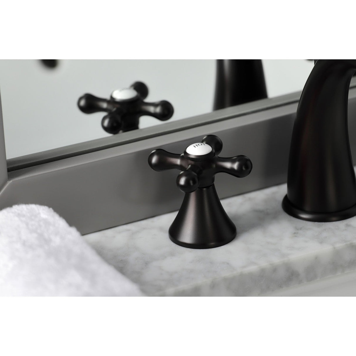 Naples KS2975AX Two-Handle 3-Hole Deck Mount Widespread Bathroom Faucet with Brass Pop-Up, Oil Rubbed Bronze