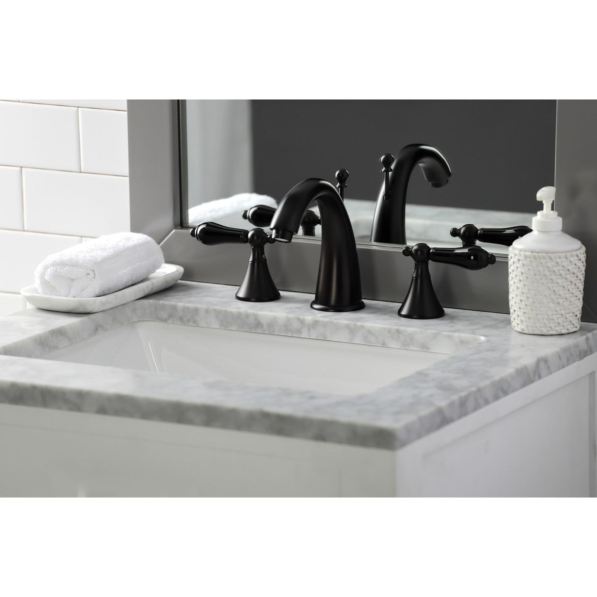 Duchess KS2975PKL Two-Handle Deck Mount Widespread Bathroom Faucet with Brass Pop-Up, Oil Rubbed Bronze