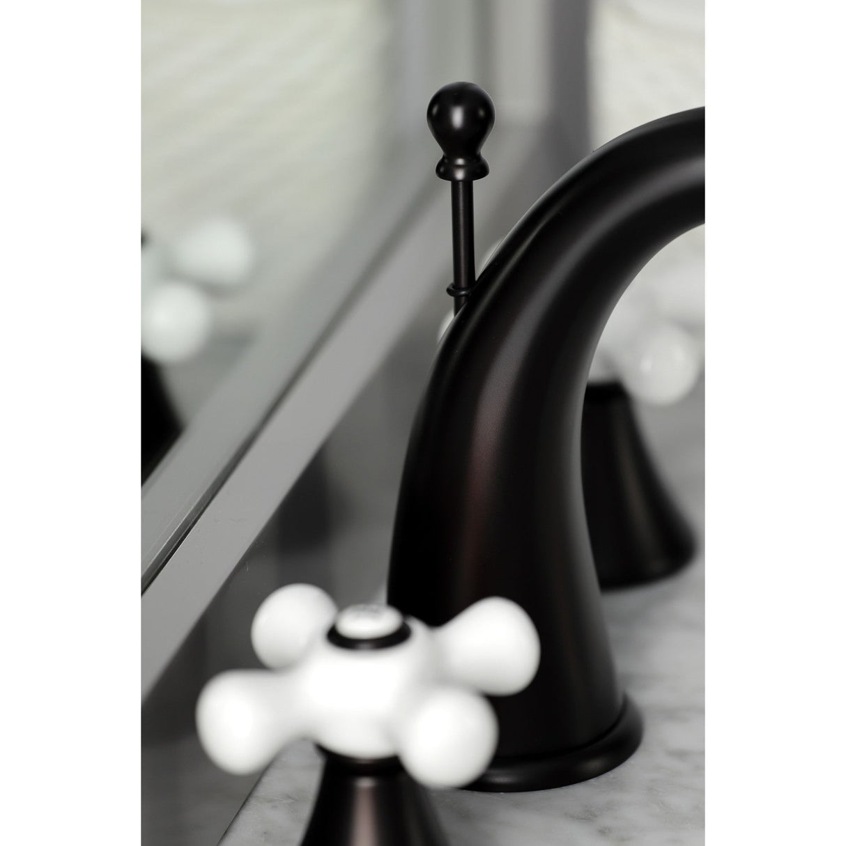 Naples KS2975PX Two-Handle 3-Hole Deck Mount Widespread Bathroom Faucet with Brass Pop-Up, Oil Rubbed Bronze
