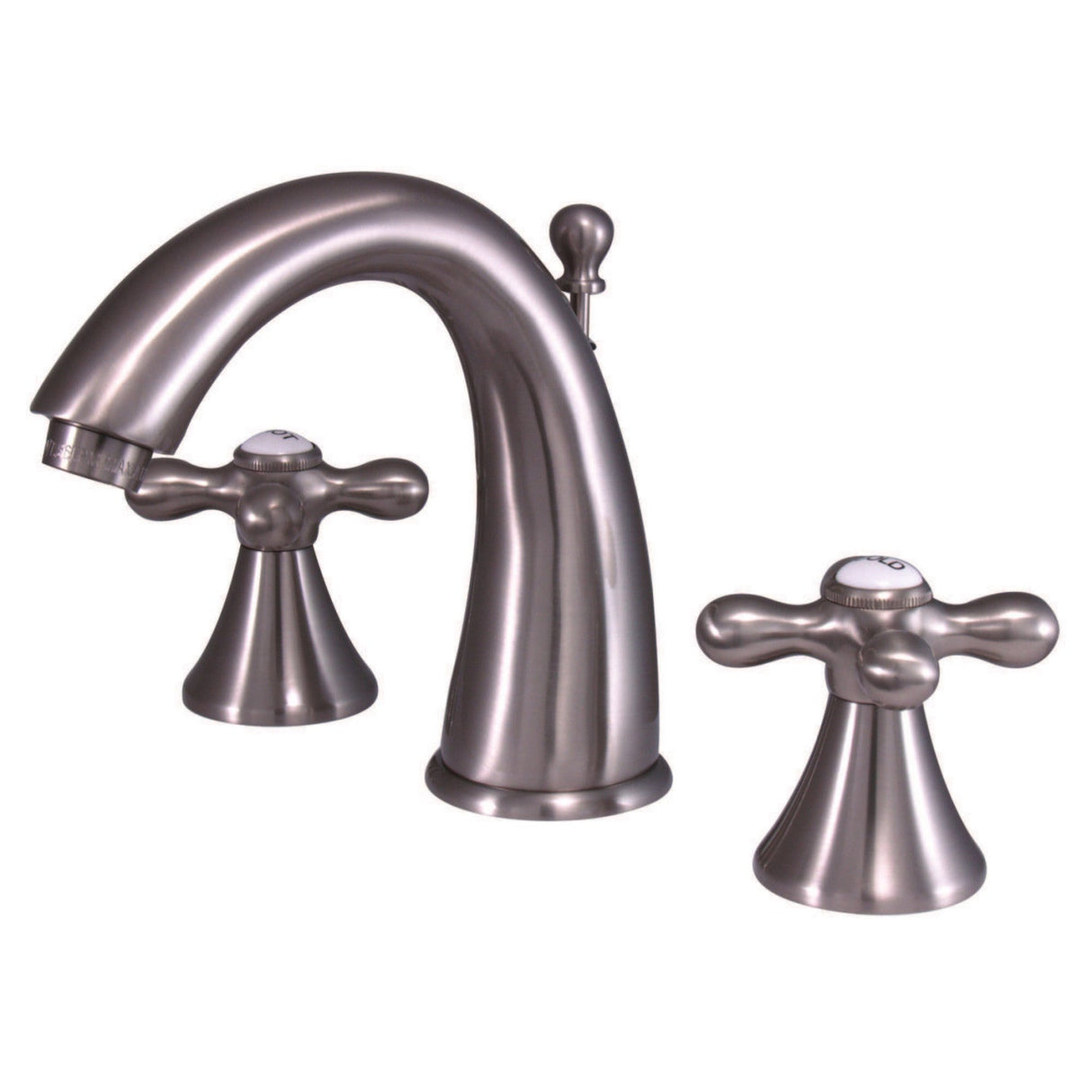 Naples KS2978AX Two-Handle 3-Hole Deck Mount Widespread Bathroom Faucet with Brass Pop-Up, Brushed Nickel