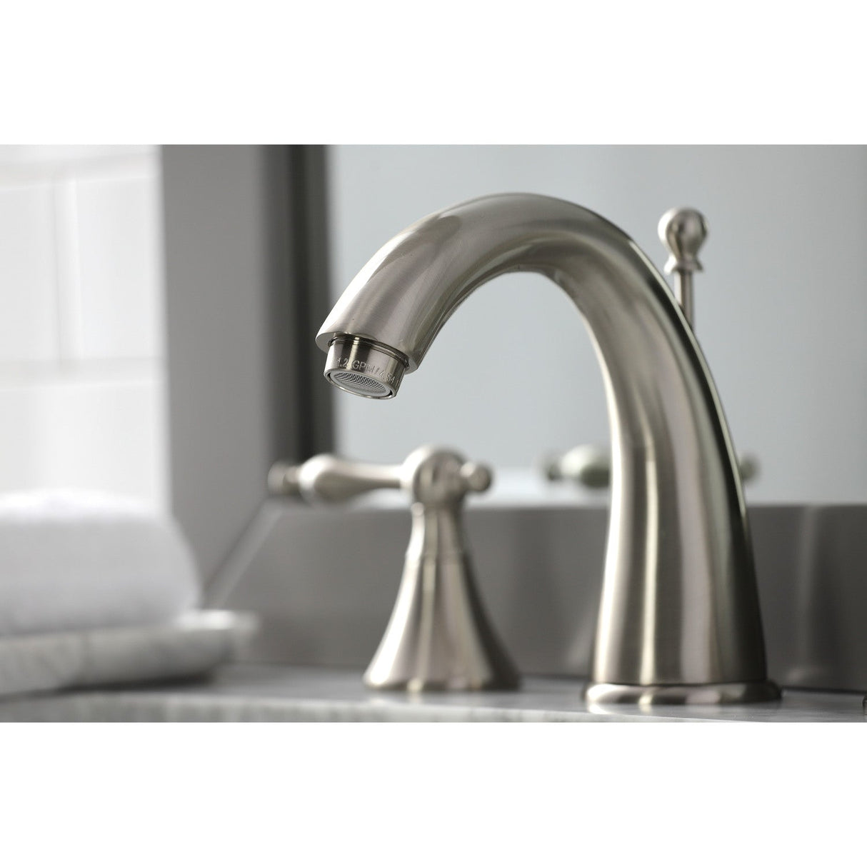 Naples KS2978NL Two-Handle 3-Hole Deck Mount Widespread Bathroom Faucet with Brass Pop-Up, Brushed Nickel