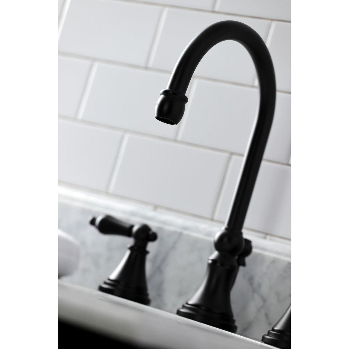Governor KS2980AL Two-Handle 3-Hole Deck Mount Widespread Bathroom Faucet with Brass Pop-Up, Matte Black